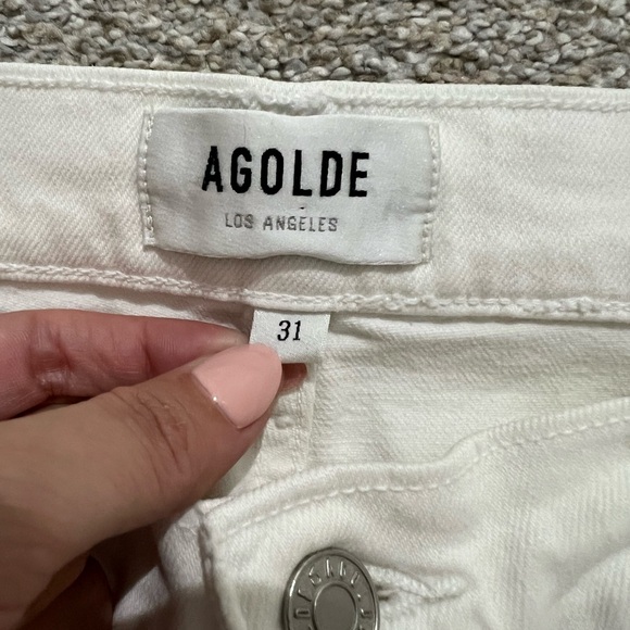 Agolde Toni Mid Rise Straight Jean in Glowed White Size 31 - Picture 4 of 9